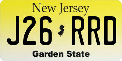 NJ license plate J26RRD