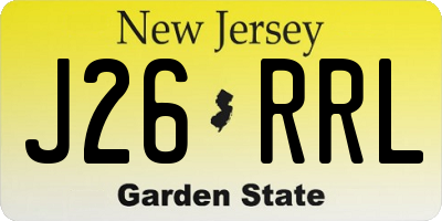 NJ license plate J26RRL