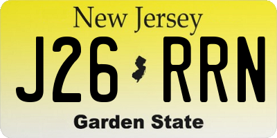 NJ license plate J26RRN