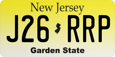 NJ license plate J26RRP