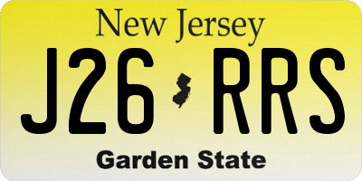NJ license plate J26RRS