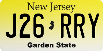 NJ license plate J26RRY
