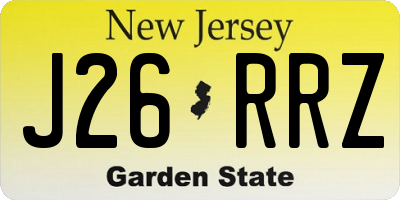 NJ license plate J26RRZ