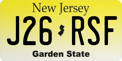 NJ license plate J26RSF