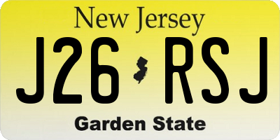 NJ license plate J26RSJ
