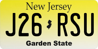 NJ license plate J26RSU