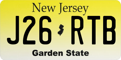 NJ license plate J26RTB