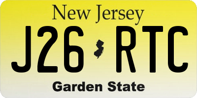NJ license plate J26RTC