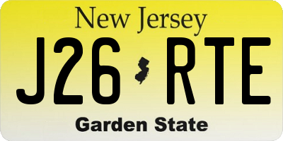 NJ license plate J26RTE