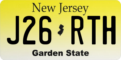 NJ license plate J26RTH