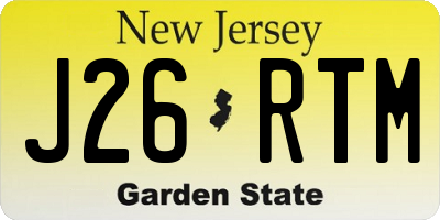 NJ license plate J26RTM