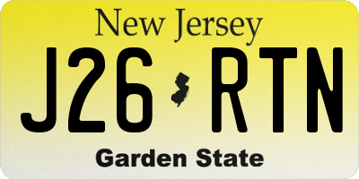 NJ license plate J26RTN
