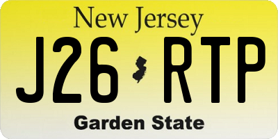 NJ license plate J26RTP