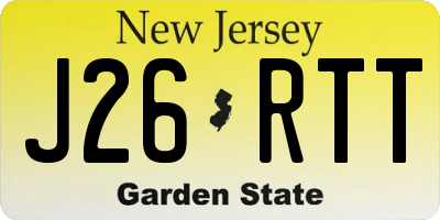 NJ license plate J26RTT