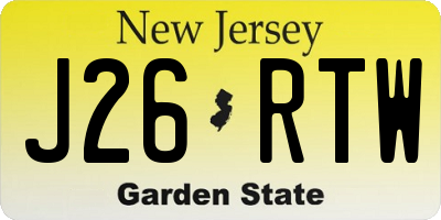 NJ license plate J26RTW