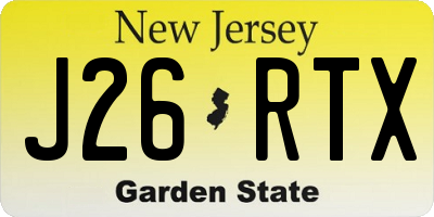 NJ license plate J26RTX