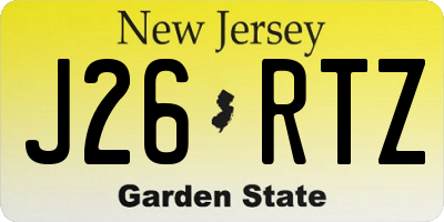 NJ license plate J26RTZ