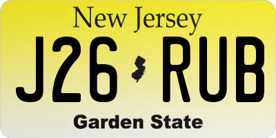 NJ license plate J26RUB