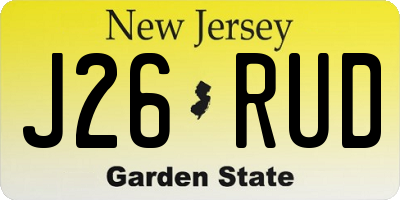 NJ license plate J26RUD