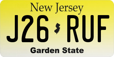 NJ license plate J26RUF