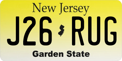 NJ license plate J26RUG