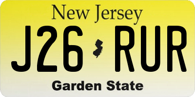 NJ license plate J26RUR