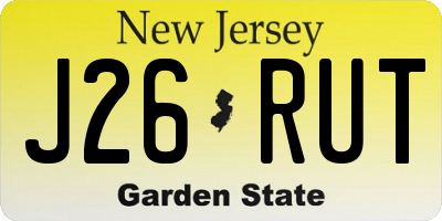 NJ license plate J26RUT