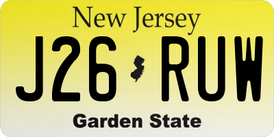 NJ license plate J26RUW