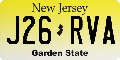 NJ license plate J26RVA