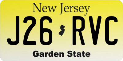 NJ license plate J26RVC