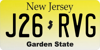 NJ license plate J26RVG