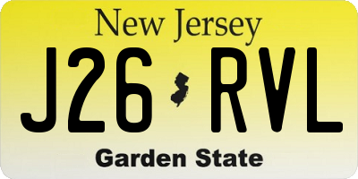 NJ license plate J26RVL