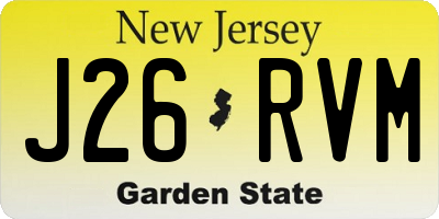 NJ license plate J26RVM