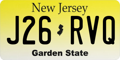 NJ license plate J26RVQ