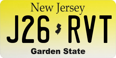 NJ license plate J26RVT