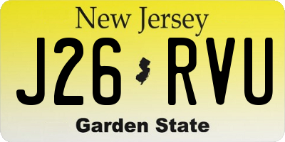 NJ license plate J26RVU