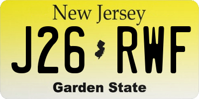 NJ license plate J26RWF