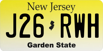 NJ license plate J26RWH