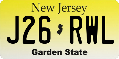 NJ license plate J26RWL