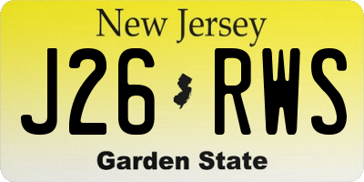 NJ license plate J26RWS
