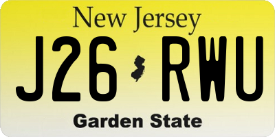 NJ license plate J26RWU