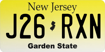 NJ license plate J26RXN