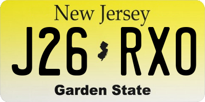 NJ license plate J26RXO