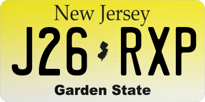 NJ license plate J26RXP