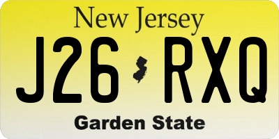 NJ license plate J26RXQ