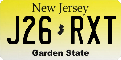 NJ license plate J26RXT