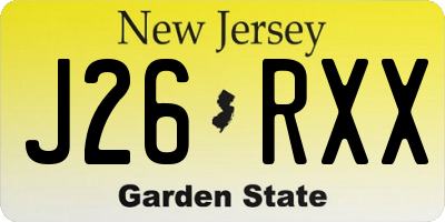 NJ license plate J26RXX