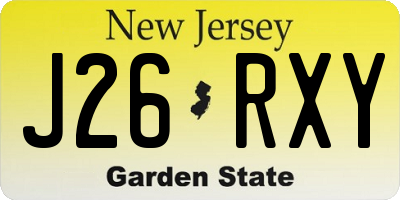 NJ license plate J26RXY