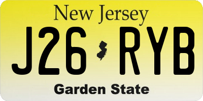 NJ license plate J26RYB