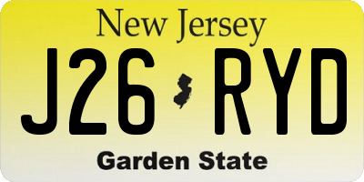 NJ license plate J26RYD